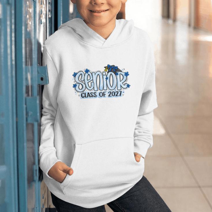 Senior 2027 Blue Girls Class Of 27 Back To School Graphic Youth Hoodie Senior 2027 Blue Girls Class Of 27 Back To School Graphic Youth Hoodie