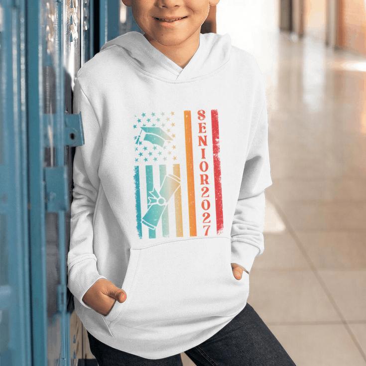 Senior 2027 Class Of 2027 Graduation USA Flag Back To School Performance Graphic Youth Hoodie