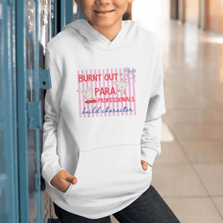 Striped Burnt Out Para Paraprofessional Back To School Graphic Youth Hoodie Striped Burnt Out Para Paraprofessional Back To School Graphic Youth Hoodie