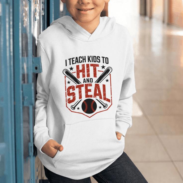 I Teach Kids To Hit And Steal Baseball Softball Coach Premium Tri-Blend Graphic Youth Hoodie I Teach Kids To Hit And Steal Baseball Softball Coach Premium Tri-Blend Graphic Youth Hoodie