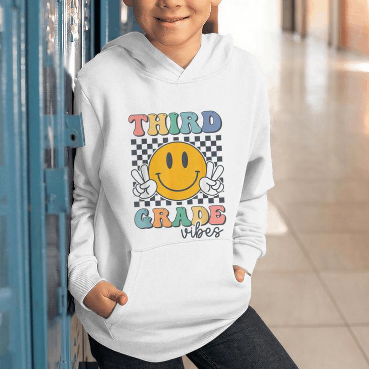 Third Grade Vibes Retro Smile Back To School 3rd Grade Team Graphic Youth Hoodie Third Grade Vibes Retro Smile Back To School 3rd Grade Team Graphic Youth Hoodie