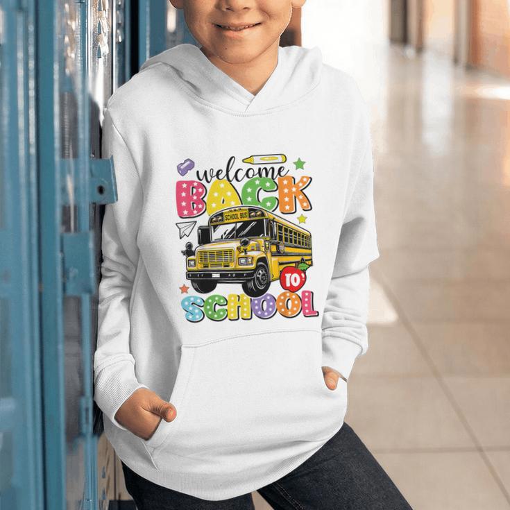 Welcome Back To School Bus Happy First Day Of School Student Graphic Youth Hoodie Welcome Back To School Bus Happy First Day Of School Student Graphic Youth Hoodie
