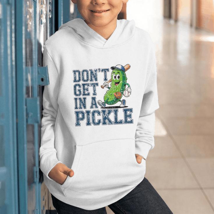 Youth Baseball Catcher Humor Don’t Get In A Pickle Graphic Youth Hoodie Youth Baseball Catcher Humor Don’t Get In A Pickle Graphic Youth Hoodie