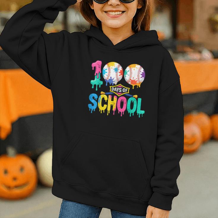 100 Days Of School Baseball Boys Kids Colorful 100th Day Graphic Youth Hoodie 100 Days Of School Baseball Boys Kids Colorful 100th Day Graphic Youth Hoodie