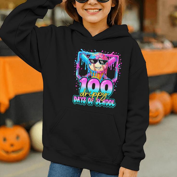 100 Drippy Days Of School Baseball Ice Cream 100th Day Boys Graphic Youth Hoodie 100 Drippy Days Of School Baseball Ice Cream 100th Day Boys Graphic Youth Hoodie