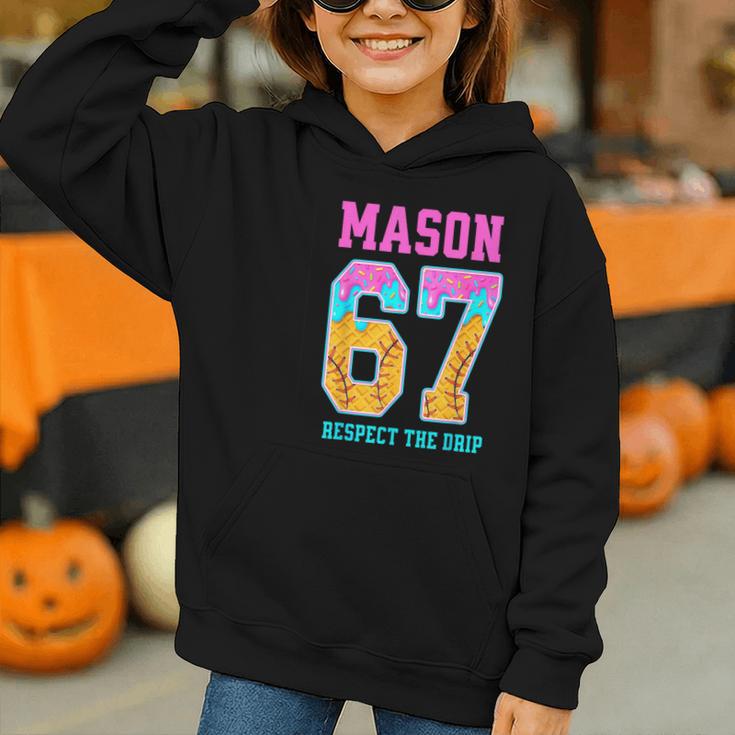 6 7 Mason Baseball Drip Graphic Youth Hoodie