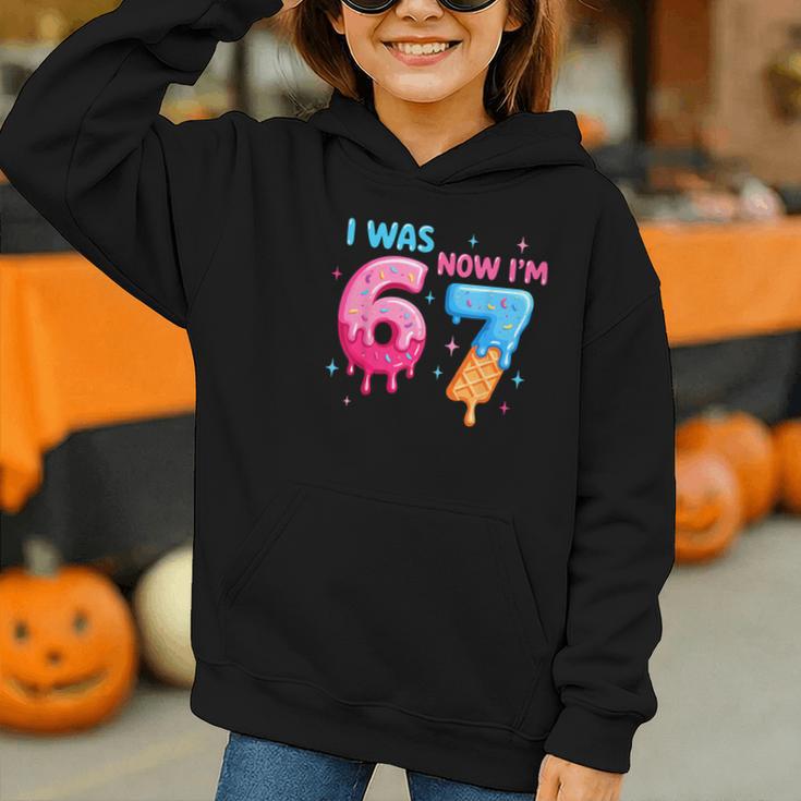 I Was 6 Now I'm 7 Meme Six Seven Baseball 7th Birthday Graphic Youth Hoodie I Was 6 Now I'm 7 Meme Six Seven Baseball 7th Birthday Graphic Youth Hoodie