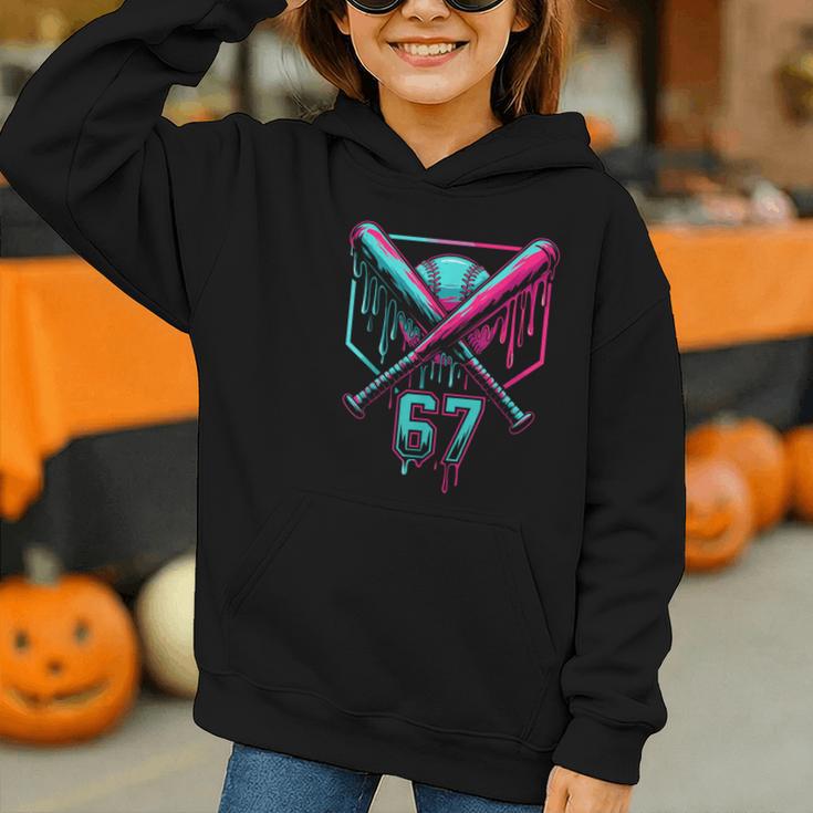 67 Baseball Drip Six Seven Gen Alpha Slag Graphic Youth Hoodie