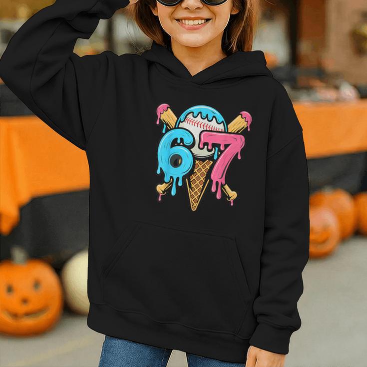 67 Baseball Ice Cream Drip Player Graphic Youth Hoodie 67 Baseball Ice Cream Drip Player Graphic Youth Hoodie