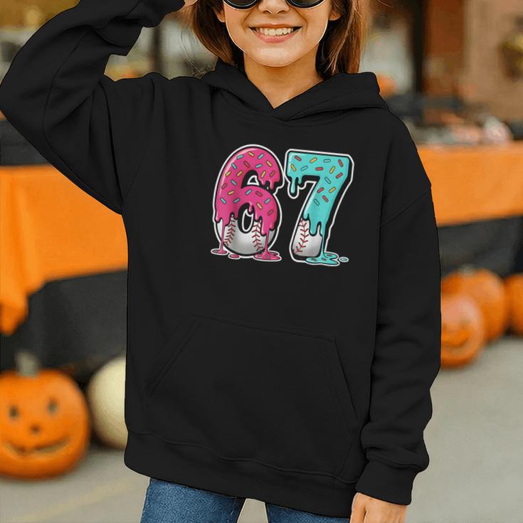 67 Ice Cream Drip Baseball Gen Alpha Slang Six Seven Meme Graphic Youth Hoodie 67 Ice Cream Drip Baseball Gen Alpha Slang Six Seven Meme Graphic Youth Hoodie