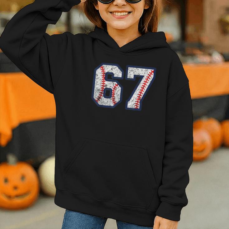 67 Sports Meme – Baseball Number 6 7 Graphic Youth Hoodie