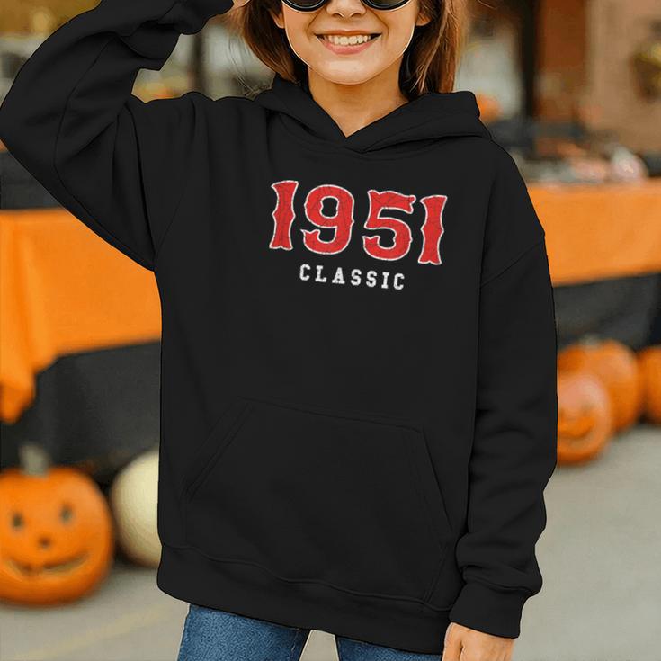 75 Year Old 1951 Classic Baseball Fan 75th Birthday Graphic Youth Hoodie
