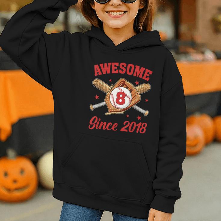 8 Year Old Boys Awesome Since 2018 Baseball Birthday Graphic Youth Hoodie 8 Year Old Boys Awesome Since 2018 Baseball Birthday Graphic Youth Hoodie
