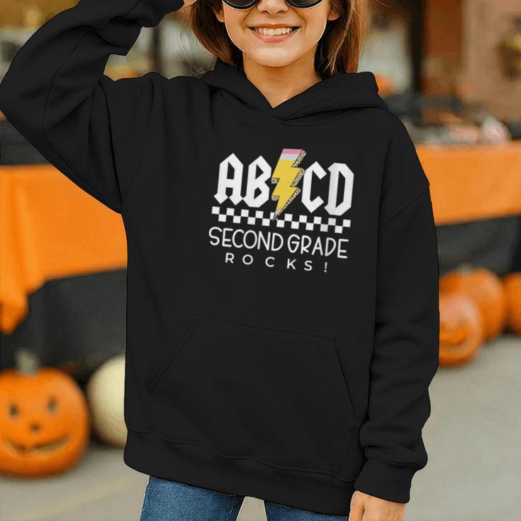 ABCD Second Grade Rocks First Day Of School Back To School Graphic Youth Hoodie