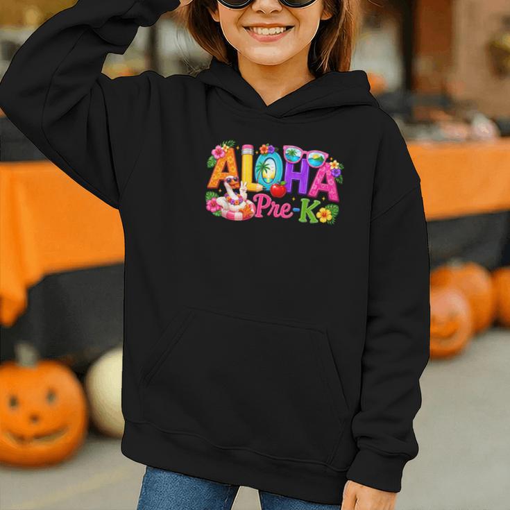 Aloha Pre-K Tropical Floral Beach Silly Goose Back To School Graphic Youth Hoodie