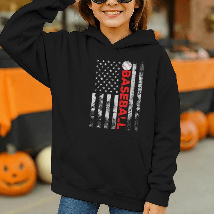 American Flag Baseball Team Baseball Player Baseball Graphic Youth Hoodie American Flag Baseball Team Baseball Player Baseball Graphic Youth Hoodie