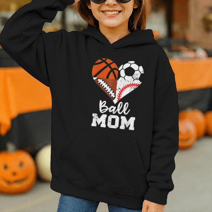 Ball Mom Heart Soccer Basketball Baseball Football Mom Graphic Youth Hoodie Ball Mom Heart Soccer Basketball Baseball Football Mom Graphic Youth Hoodie