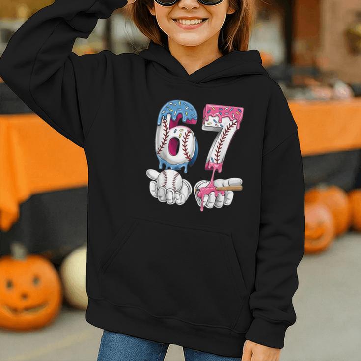 Baseball 67 Ice Cream Drip Six Seven Boys Girls Meme Graphic Youth Hoodie Baseball 67 Ice Cream Drip Six Seven Boys Girls Meme Graphic Youth Hoodie