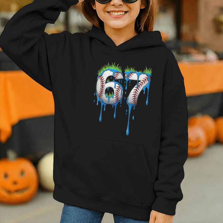Baseball 67 Six Seven Gen Alpha Meme Blue Drip Boys Graphic Youth Hoodie Baseball 67 Six Seven Gen Alpha Meme Blue Drip Boys Graphic Youth Hoodie