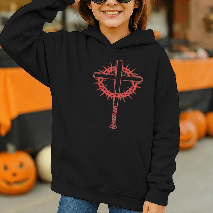 Baseball Cross Bats Pitcher Jesus Faith Graphic Youth Hoodie Baseball Cross Bats Pitcher Jesus Faith Graphic Youth Hoodie