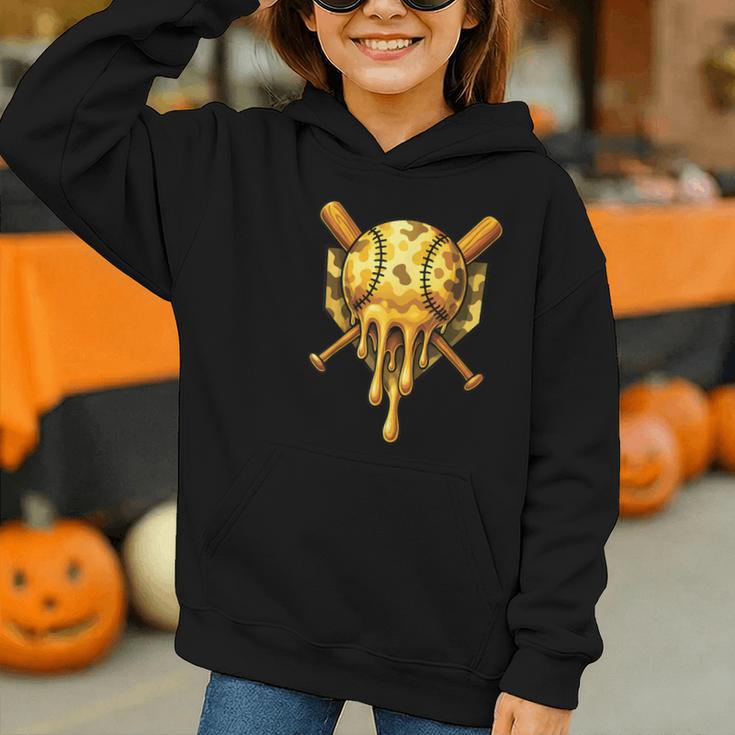 Baseball Drip Ice Cream Camo Cool Graphic Youth Hoodie Baseball Drip Ice Cream Camo Cool Graphic Youth Hoodie