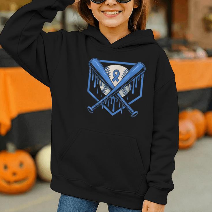 Baseball Drip Ice Cream Diabetes Awareness Ribbon Boys Girls Graphic Youth Hoodie Baseball Drip Ice Cream Diabetes Awareness Ribbon Boys Girls Graphic Youth Hoodie