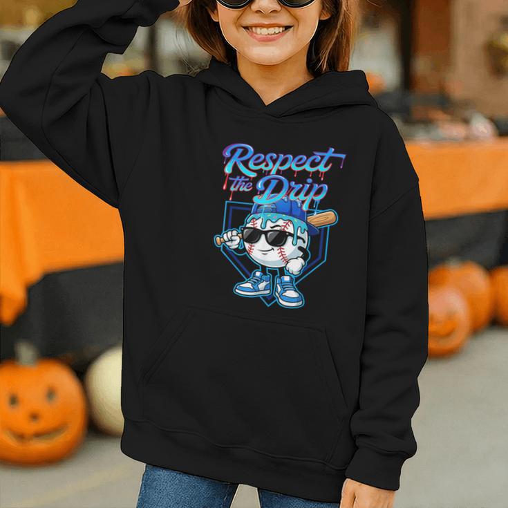 Baseball Drip Ice Cream Respect The Drip Home Plate Boy Kids Graphic Youth Hoodie Baseball Drip Ice Cream Respect The Drip Home Plate Boy Kids Graphic Youth Hoodie