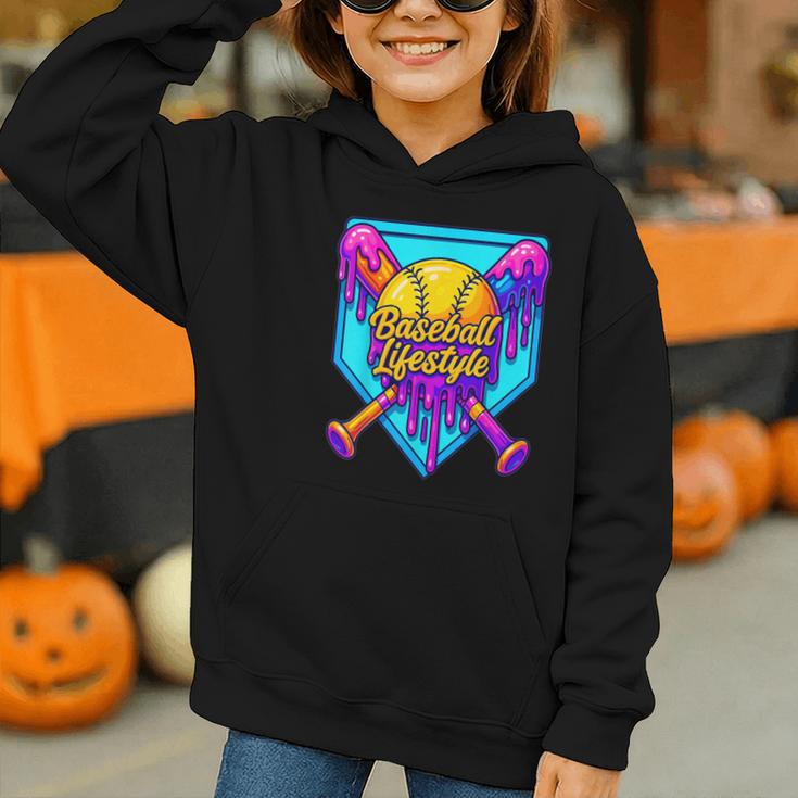 Baseball Drip Outfit Boys Ice Cream Drip Baseball Lifestyle Graphic Youth Hoodie