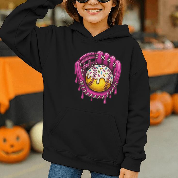 Baseball Drip Pink Glove Respect The Drip Youth Boys Girls Graphic Youth Hoodie Baseball Drip Pink Glove Respect The Drip Youth Boys Girls Graphic Youth Hoodie