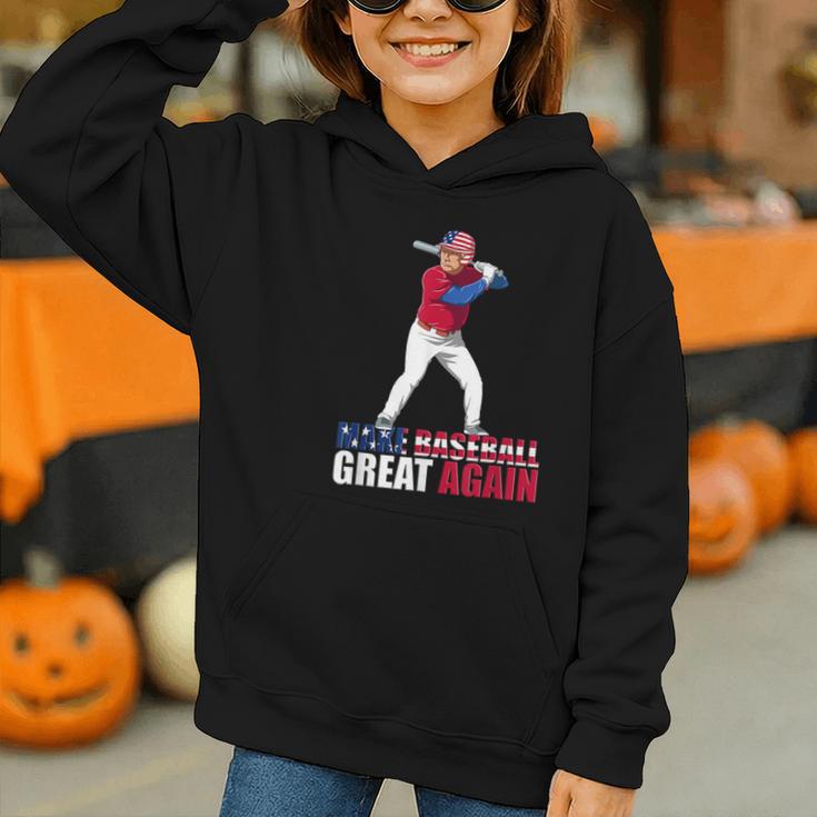 Make Baseball Great Again Donald Trump Baseball Graphic Youth Hoodie Make Baseball Great Again Donald Trump Baseball Graphic Youth Hoodie