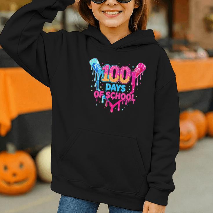 Baseball Ice Cream Drip 100 Days Of School Boys Girls 100th Graphic Youth Hoodie Baseball Ice Cream Drip 100 Days Of School Boys Girls 100th Graphic Youth Hoodie