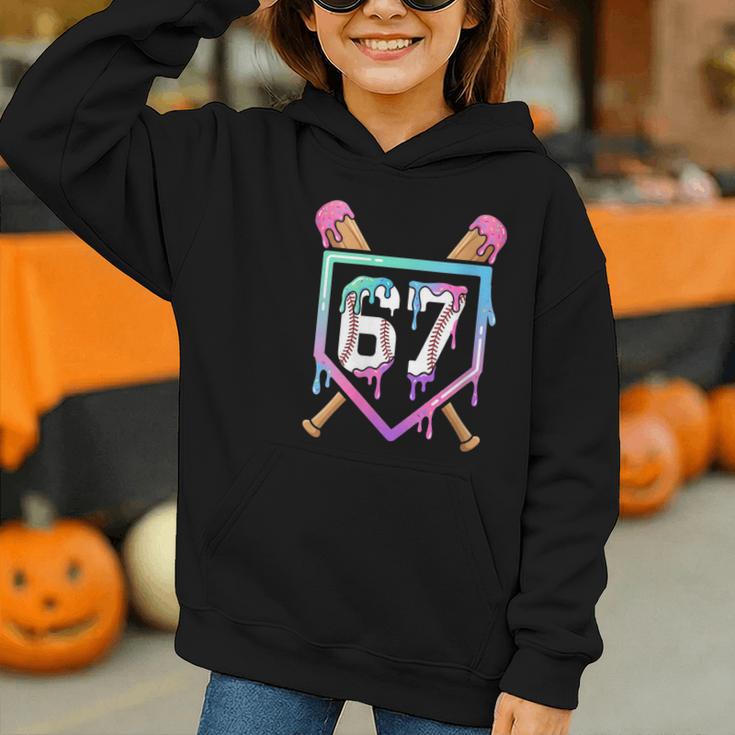 Baseball Ice Cream Drip 67 Player Dabbing Six Seven Boys Graphic Youth Hoodie Baseball Ice Cream Drip 67 Player Dabbing Six Seven Boys Graphic Youth Hoodie