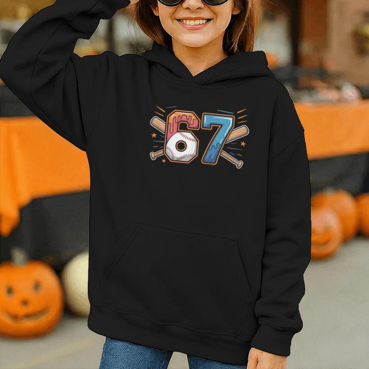 Baseball Lover Drip Number 67 Player 67th Birthday Meme Graphic Youth Hoodie Baseball Lover Drip Number 67 Player 67th Birthday Meme Graphic Youth Hoodie