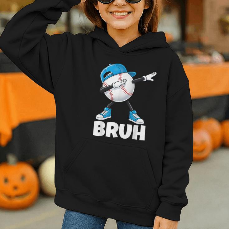 Boys Baseball Graphic Tee Teen Apparel Cute Meme Bruh Graphic Youth Hoodie
