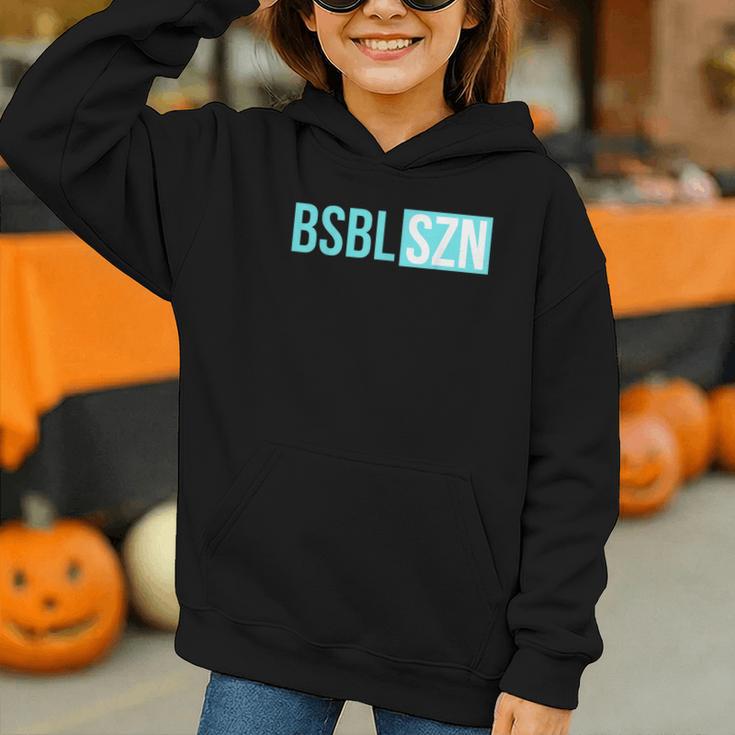 BSBL SZN Baseball Season Game Day Boys Girls Youth Graphic Youth Hoodie