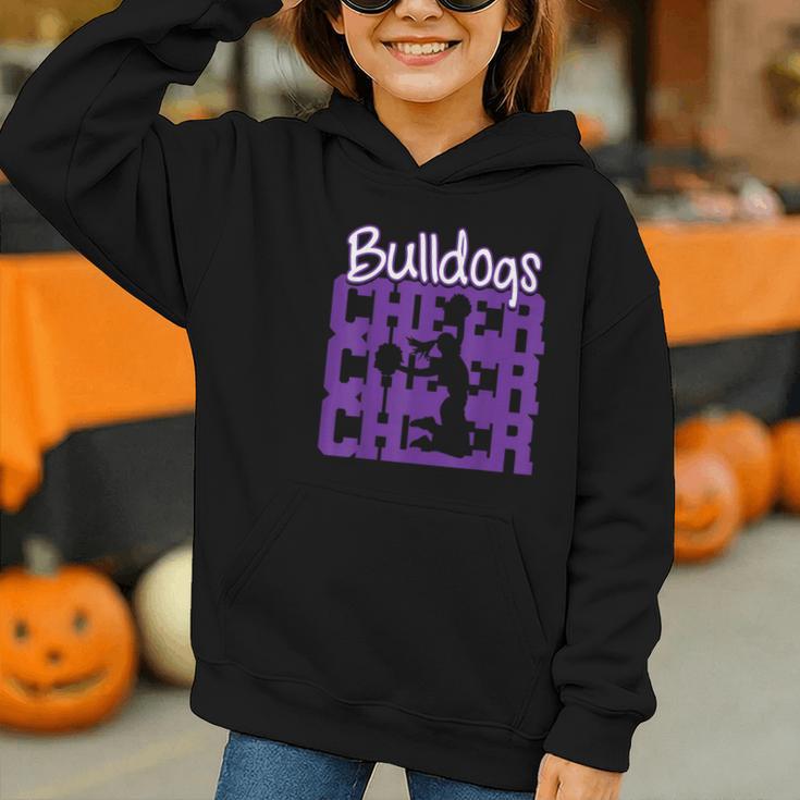 Bulldogs Cheer Back To School Cheerleading Spirit P Graphic Youth Hoodie Bulldogs Cheer Back To School Cheerleading Spirit P Graphic Youth Hoodie