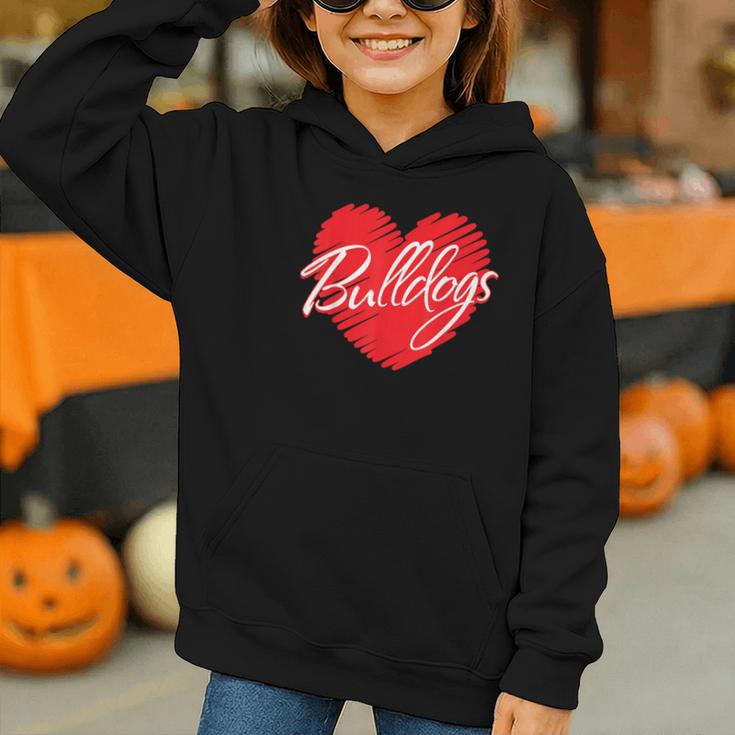 Bulldogs Heart Back To School Spirit R Graphic Youth Hoodie