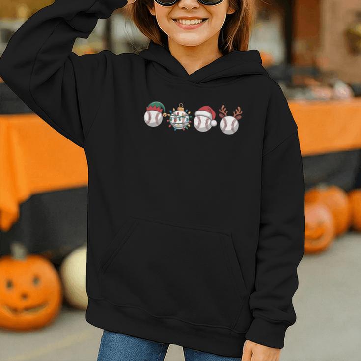 Christmas Baseball Player X-Mas Balls Graphic Youth Hoodie Christmas Baseball Player X-Mas Balls Graphic Youth Hoodie