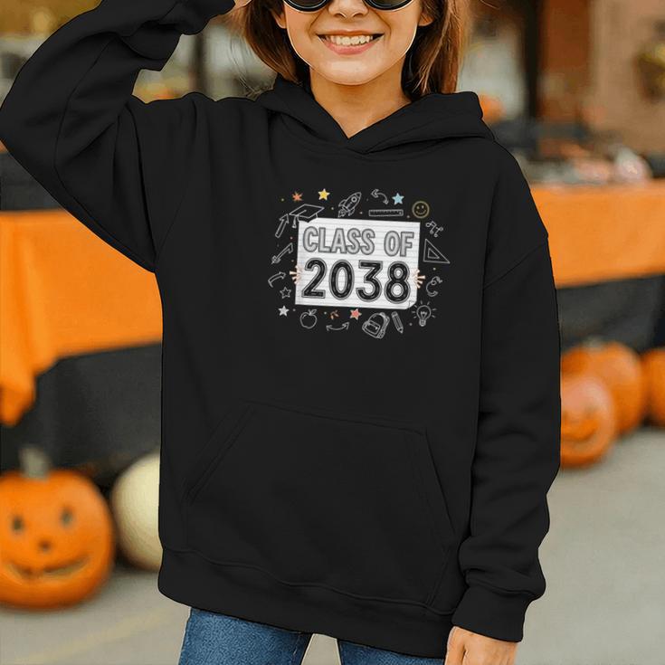Class Of 2038 Grow Wiith Me School Back To School First Day Graphic Youth Hoodie