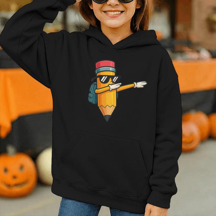Dabbing Pencil Dancing Back To School First Day Student Boys Graphic Youth Hoodie