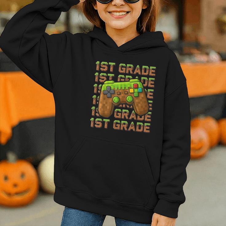 First Day Of 1st Grade Level Begins Back To School Girl Boy Graphic Youth Hoodie First Day Of 1st Grade Level Begins Back To School Girl Boy Graphic Youth Hoodie