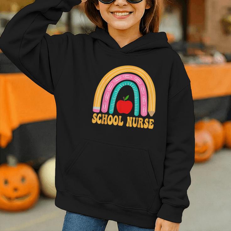 First Day Of School Nurse Back To School Rainbow Pencil Graphic Youth Hoodie
