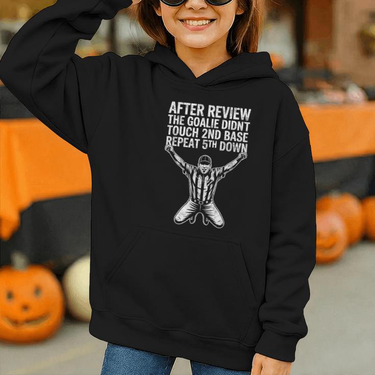 Football Baseball Soccer Referee Joke Tee Football Fan Graphic Youth Hoodie
