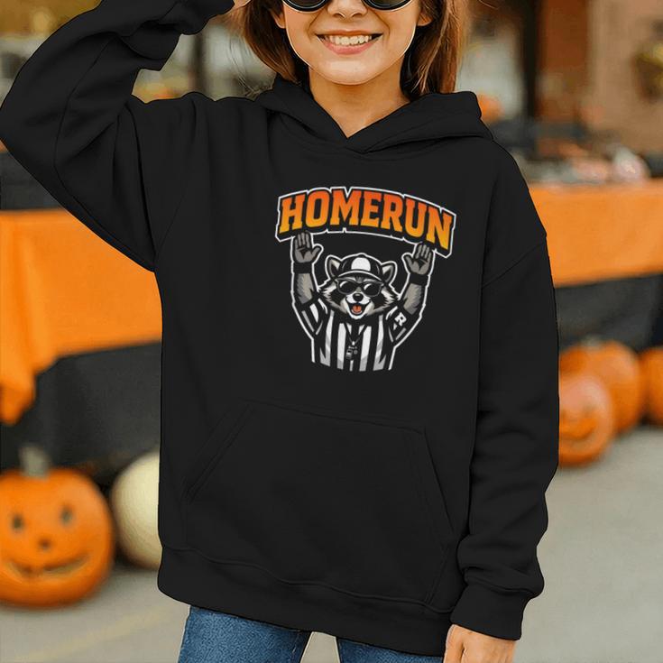 Football Referee Touchdown Baseball Homerun Raccoon Graphic Youth Hoodie Football Referee Touchdown Baseball Homerun Raccoon Graphic Youth Hoodie
