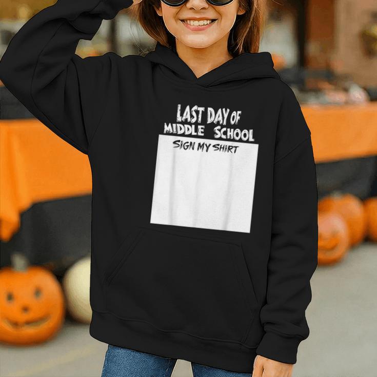 Fun Last Day Of School Sign My Shirt Back To School Cool Graphic Youth Hoodie