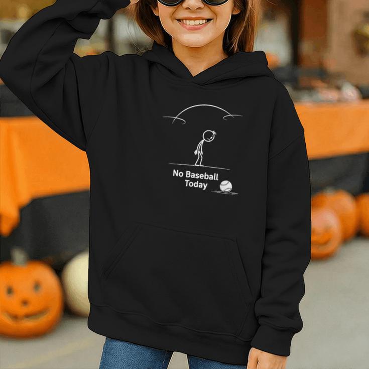 Game Day No Baseball Today Graphic Youth Hoodie
