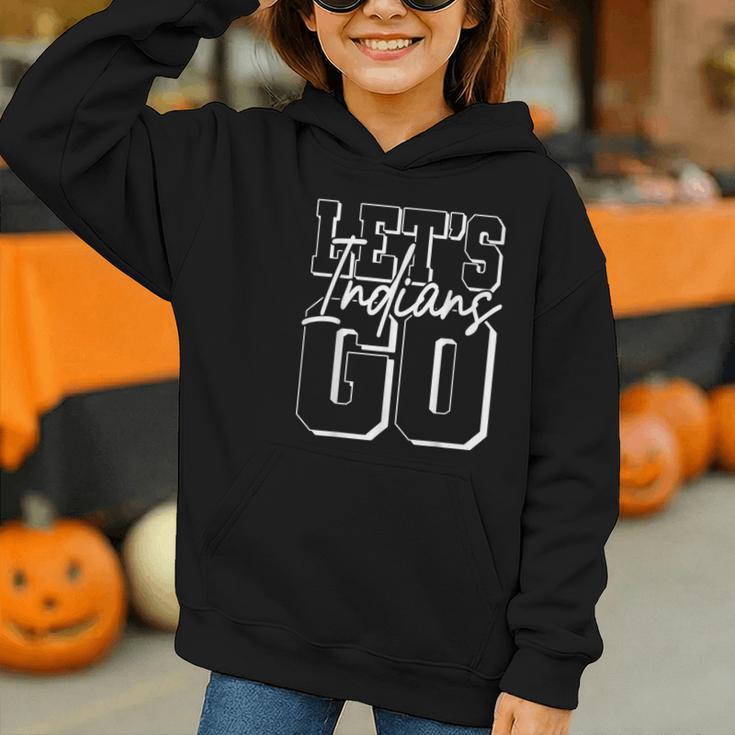Go Indians Back To School Spirit Graphic Youth Hoodie Go Indians Back To School Spirit Graphic Youth Hoodie