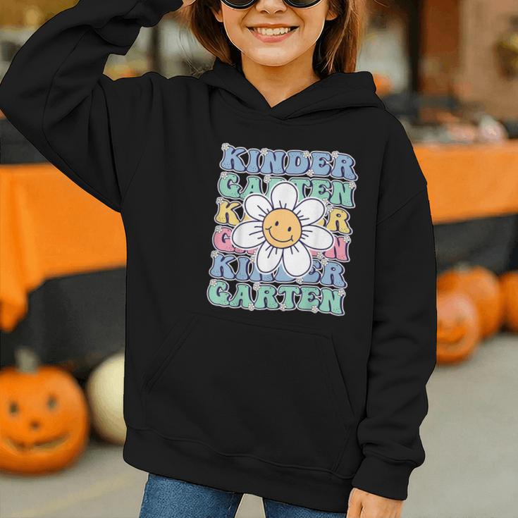 Groovy Kindergarten Back To School First Day Of Kindergarten Graphic Youth Hoodie