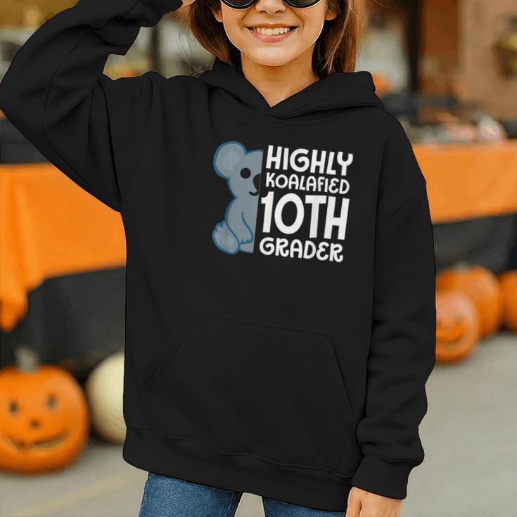 Highly Koalafied 10th Grader Koala Back To School Graphic Youth Hoodie Highly Koalafied 10th Grader Koala Back To School Graphic Youth Hoodie