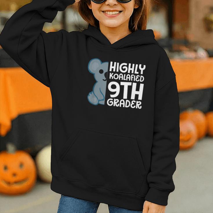 Highly Koalafied 9th Grader Koala Back To School Graphic Youth Hoodie Highly Koalafied 9th Grader Koala Back To School Graphic Youth Hoodie
